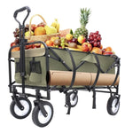 ZUN 360lbs Collapsible Foldable Wagon Cart with strapping system ,Beach Wagon Utility Cart Utility Wagon W2932P234995