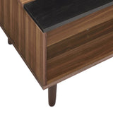 ZUN Walnut and Black Lift-top Coffee Table B062P181387