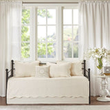 6 Piece Reversible Scalloped Edge Daybed Cover Set Cream Daybed B03597509