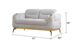 Zoe Modern style Loveseat made with wood and Gold accents in Gray G150109332
