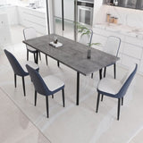 55.12-70.87" expandable rectangular dining table that can accommodate 4-6 people, equipped with 6 PU 31002159