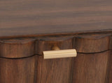 Scalloped Wooden Jewelry Box with Lid, Decorative Trinket Storage Organizer, Natural Wood 97401963