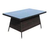 Outdoor patio Furniture Rectangular Dining Table with clear tempered glass W20967121