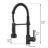 ZUN LED Commercial Kitchen Faucet with Pull Down Sprayer, Single Handle Single Lever Kitchen Sink Faucet W1932P171822