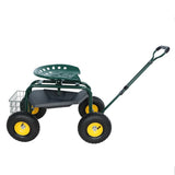 ZUN Garden trolley Rolling work chair with wheels, garden stool for planting, 360 degree swivel seat, W227P207221