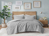 King/Cal King Embroidered Medallion Faux Fur Comforter Mini Set B03597086