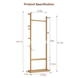 ZUN Coat Racks solid wood hanger 23.6* 11*64.1in Solid environmental protection easy to assemble W2987P225474