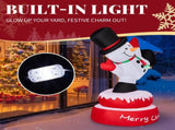 4.8FT Lighted Christmas Inflatable Decoration, Large Rotating Snowman with Motor, Funny Blow Up Yard 74523647