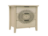 Hollow-Carved 3 Drawer Cabinet Dresser Storage Chest with Metal Handles For Living Room Bedroom W688P223042