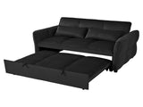3-in-1 Pull Out Couch Bed with Reclining Backrest and Pillows Velvet material. suitable for living W2941P370580
