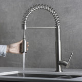 DAX Single Handle Pull Down Kitchen Faucet Brushed Finish B2702P227001