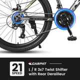 S24102 24 Inch Mountain Bike Boys Girls, Steel Frame, Shimano 21 Speed Mountain Bicycle with Daul W709P294013