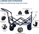 Collapsible Wagon Heavy Duty Folding Wagon Cart with Removable Canopy, 4" Wide Large All Terrain 42099174