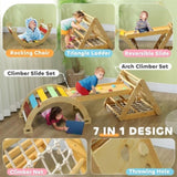 7 in 1 kids hiking triangle set with ramp and arched ladder 81695786
