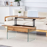 43.3-inch coffee table height-adjustment function combines rustic style W1512P316350
