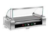 Stainless Steel Hot Dog Maker - 7 Rows, Toughened Glass Hood & 17.7"x9.8" Grill Surface 41605425