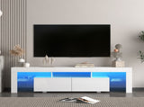 High gloss TV Stand with LED Lights for TVs up to 65'', Modern TV Console with Storage Cabinets for W1321126651