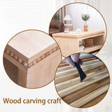 Modern Wood Coffee Table with Beaded Trim 47" Rectangular Coffee Table with Open Storage Shelf, W2729P298164