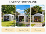 8x10 FT Storage Shed with 2 Roll-up Windows, Heavy Duty Bike Tent 38004674