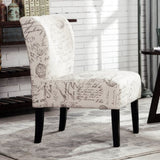 Capa English Letter Print Fabric Armless Contemporary Accent Chair T2574P164260