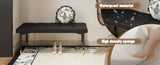 47*16 Inch Multifunctional Black Shoe Bench - Faux PU Cushion, Sturdy Metal Legs With Gold W1512P355040