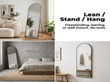 59" Full Length Mirror Floor Standing, Anti-Rust Aluminum Frame, Arch, Black 69849977