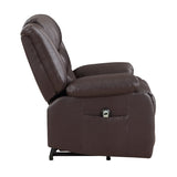 ZUN Modern Living room Furniture 1pc Power Lift Faux Leather Upholstery Dark Brown Power Recliner B011P202514