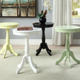 White Side Table with Turned Pedestal B062P181369