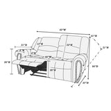 Plush Relax 1pc Manual Motion Loveseat Dark Brown Bonded Leather 2-Seat Couch Armrest Cushion B011P205584