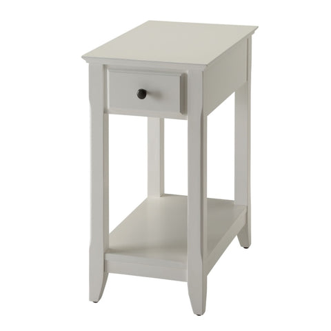 ZUN White Accent Table with Bottom Shelf B062P181379