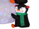 6ft With 3 Penguins, 4 Light Strings, 1 Colorful Rotating Light, Inflatable, Garden Snowman 50113357