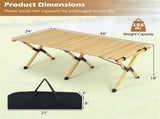 48"24" Foldable Pine Wood Camping Table Portable Roll Up Beach Table with Carry Bag 75650742