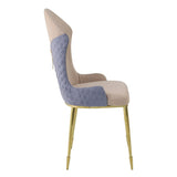 Tan and Gold Sloped Arms Dining Chairs B062P186451