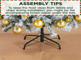 4.5FT Pre-lit Flocked Artificial Christmas Tree with Foldable Stand,Decorative Tree with Warm 78406931