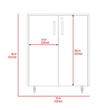 ZUN Double Door 27.5" Base Cabinet, With Casters, Two Interior Shelves and lock -Black B20092084