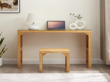 Natural Pine Dining Bench and Table Set Versatile Indoor Wood Furniture for Entryway, Living Room, W1758P292188