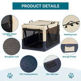 Dog Crates for Dogs, Adjustable Fabric Cover by Spiral Iron Pipe, Strengthen Sewing Dog Travel Crate W142781062