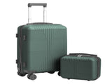 PP Trolley Case 12in 20in 2PCS Suitcase Set Dark Green 84565064