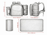 2-Person Picnic Backpack with Insulated Cooler, Detachable Bottle/Wine Holder, Lightweight Blanket & 15540515