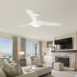 ZUN 56 In.Intergrated LED Ceiling Fan with White ABS Blade W136756003