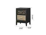Selena Modern & Contemporary Nightstand Made with Wood in Black and Natural B009139127