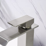 Waterfall Spout Bathroom Faucet,Single Handle Bathroom Vanity Sink Faucet W2287P185569