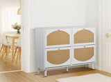 2 rows of 4 dump buckets with high-leg arched rattan shoe cabinet, particle board plastic rattan, 94024581
