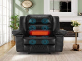 Breathable Leather Massage Recliner Chair Manual Living Room Reclining Sofa W1403P156678