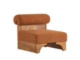Modern Boucle Lounge Chair with Solid Wood Frame and Rolled Backrest, Soft and Durable Boucle N767P256409D