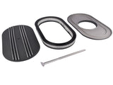 15" Oval Black Aluminum Half Finned Air Cleaner Assembly Fits Chevy Ford Mopar 06143711