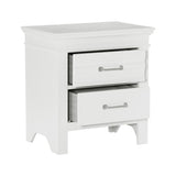 2 Drawers White Finish Nightstand Transitional Style Wooden Bedroom Furniture 1pc Bed-Side Cabinet B011P220632