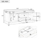 ZUN Storage Bench with 2 Drawers and 2 Cabinets, Shoe Bench with Removable Cushion for Living Room, 13031062