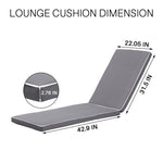 ZUN 2PCS Set Outdoor Lounge Chair Cushion Replacement Patio Funiture Seat Cushion Chaise Lounge W2911P263044