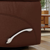 Global Home Swivel Glider Recliner with Manual Adjustable Headrest & Footrest In Oslo Pecan B339P323111